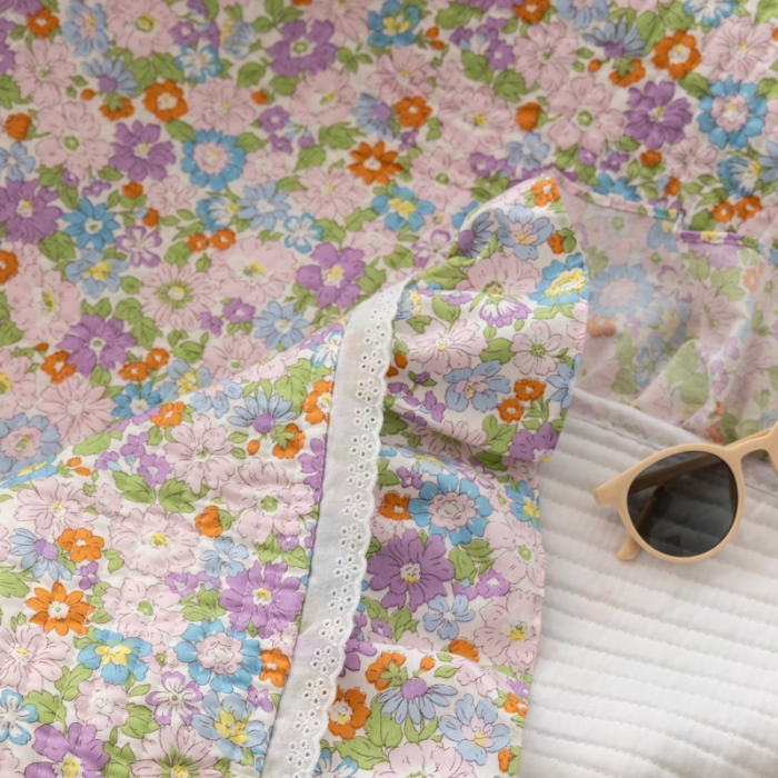 91家纺网 家纺一手货源 找家纺 淑女公社家纺 2022新款纯棉13372韩版镂空小花边床盖 姹紫嫣红