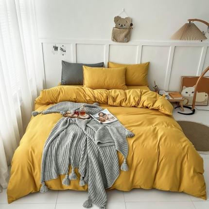 91家纺网 家纺一手货源 找家纺 （总）菲度 2022新款亲肤棉纯色四件套