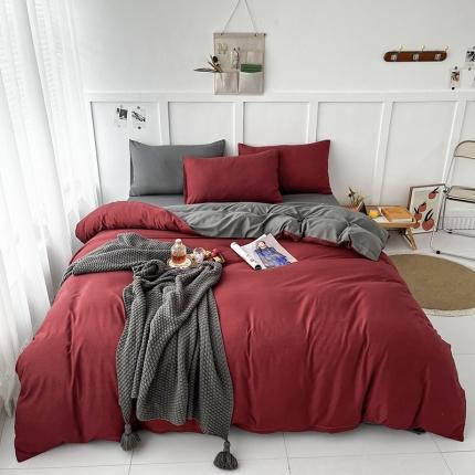 91家纺网 家纺一手货源 找家纺 （总）菲度 2022新款亲肤棉纯色四件套