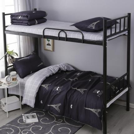 91家纺网 家纺一手货源 找家纺 （总）2022新款舒适亲肤芦荟棉上下铺学生印花四件套