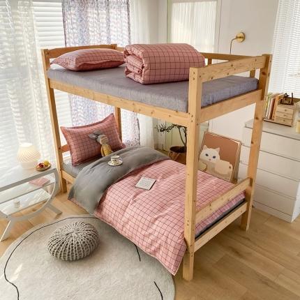 91家纺网 家纺一手货源 找家纺 （总）2022新款舒适亲肤芦荟棉上下铺学生印花四件套