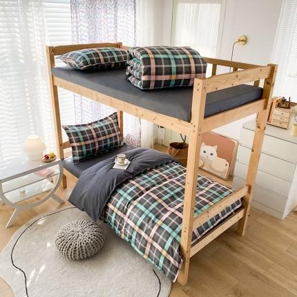 91家纺网 家纺一手货源 找家纺 （总）2022新款舒适亲肤芦荟棉上下铺学生印花四件套