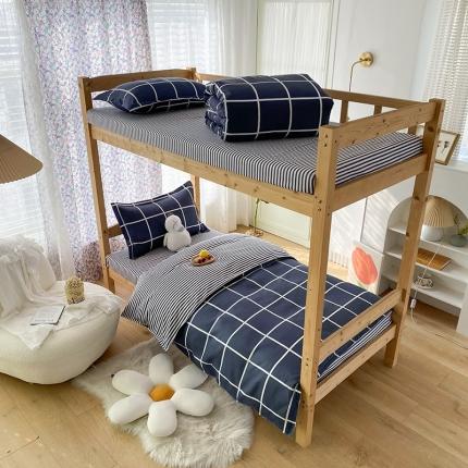 91家纺网 家纺一手货源 找家纺 （总）2022新款舒适亲肤芦荟棉上下铺学生印花四件套