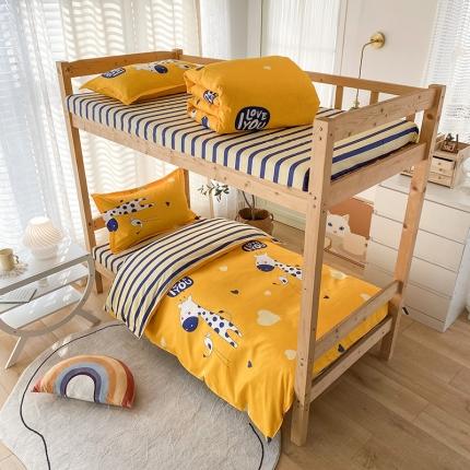 91家纺网 家纺一手货源 找家纺 （总）2022新款舒适亲肤芦荟棉上下铺学生印花四件套