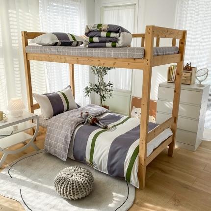 91家纺网 家纺一手货源 找家纺 （总）2022新款舒适亲肤芦荟棉上下铺学生印花四件套