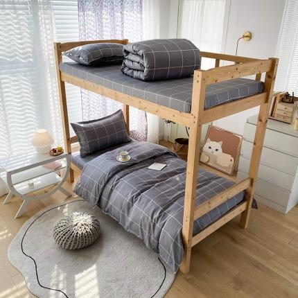 91家纺网 家纺一手货源 找家纺 （总）2022新款舒适亲肤芦荟棉上下铺学生印花四件套