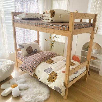 91家纺网 家纺一手货源 找家纺 （总）2022新款舒适亲肤芦荟棉上下铺学生印花四件套