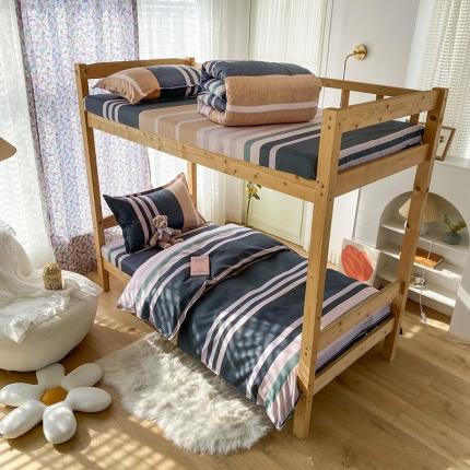 91家纺网 家纺一手货源 找家纺 （总）2022新款舒适亲肤芦荟棉上下铺学生印花四件套