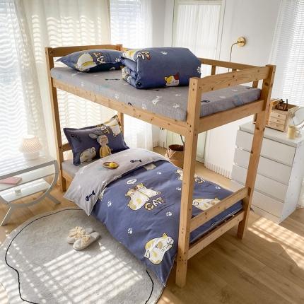 91家纺网 家纺一手货源 找家纺 （总）2022新款舒适亲肤芦荟棉上下铺学生印花四件套