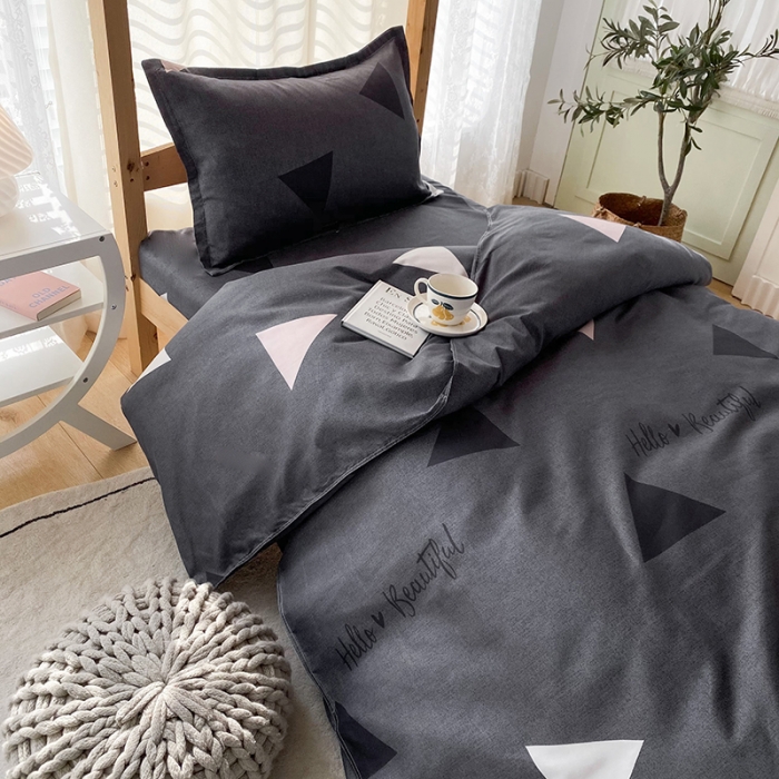 91家纺网 家纺一手货源 找家纺 （总）2022新款舒适亲肤芦荟棉上下铺学生印花四件套