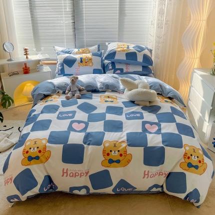 91家纺网 家纺一手货源 找家纺 寐居2022春季新款全棉四件套 迷宫虎