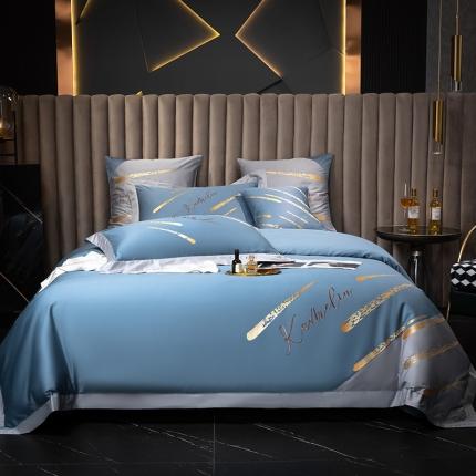 铭动 2023新款流星雨玻尿酸抗菌长绒棉四件套 流星雨-宾利蓝