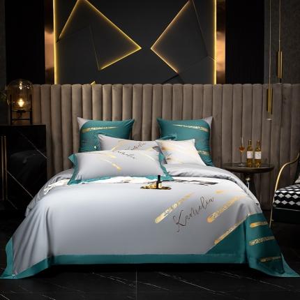 铭动 2023新款流星雨玻尿酸抗菌长绒棉四件套 流星雨-雅致灰