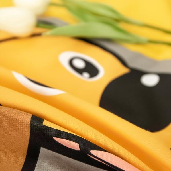 91家纺网 家纺一手货源 找家纺 雲归梦 2022新款全棉大版四件套 卡通花型 汪星人-黄