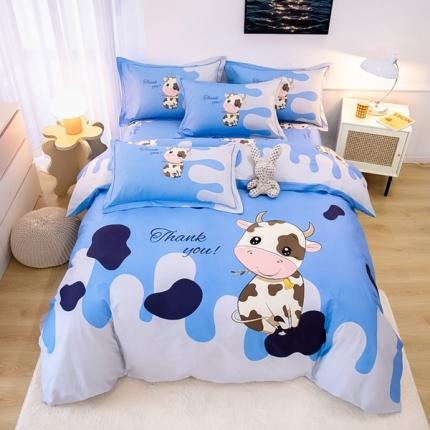 雲归梦 2022新款全棉大版四件套 卡通花型 奶牛情思