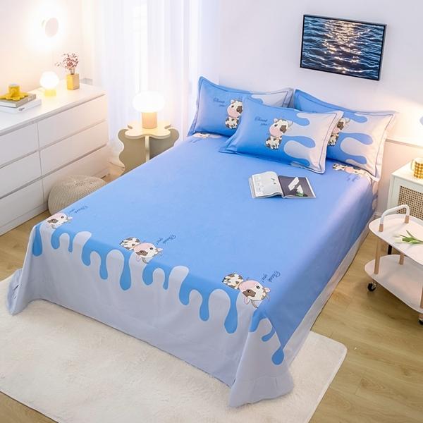 91家纺网 家纺一手货源 找家纺 雲归梦 2022新款全棉大版四件套 卡通花型 奶牛情思