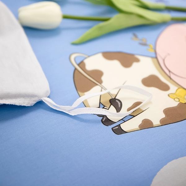 91家纺网 家纺一手货源 找家纺 雲归梦 2022新款全棉大版四件套 卡通花型 奶牛情思