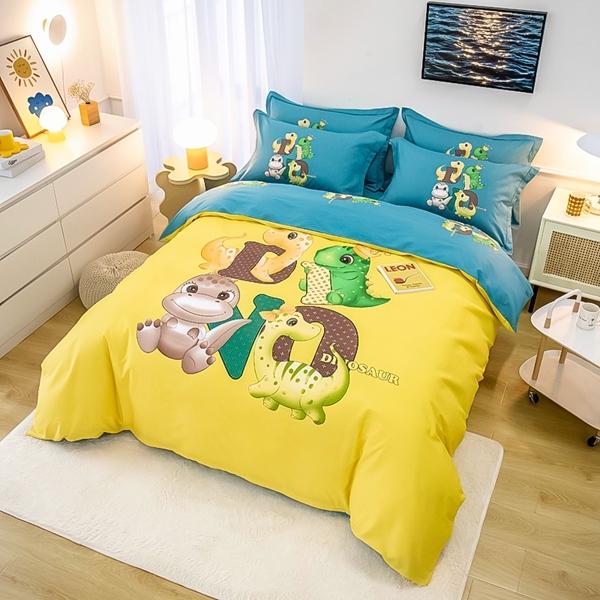 91家纺网 家纺一手货源 找家纺 雲归梦 2022新款全棉大版四件套 卡通花型 神奇宝贝-黄