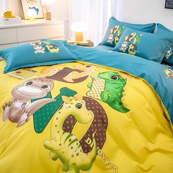 91家纺网 家纺一手货源 找家纺 雲归梦 2022新款全棉大版四件套 卡通花型 神奇宝贝-黄