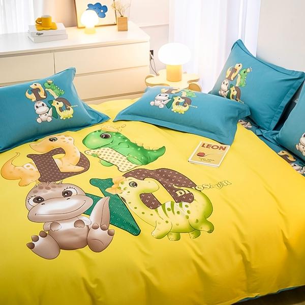 91家纺网 家纺一手货源 找家纺 雲归梦 2022新款全棉大版四件套 卡通花型 神奇宝贝-黄