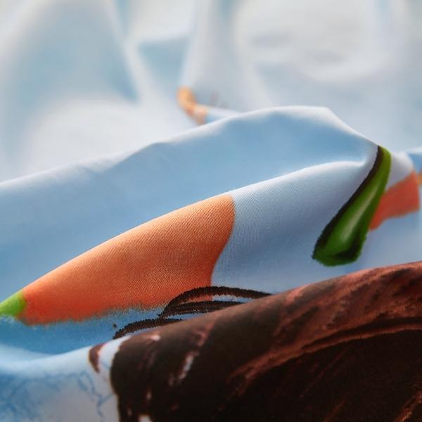 91家纺网 家纺一手货源 找家纺 雲归梦 2022新款全棉大版四件套 卡通花型 环游世界