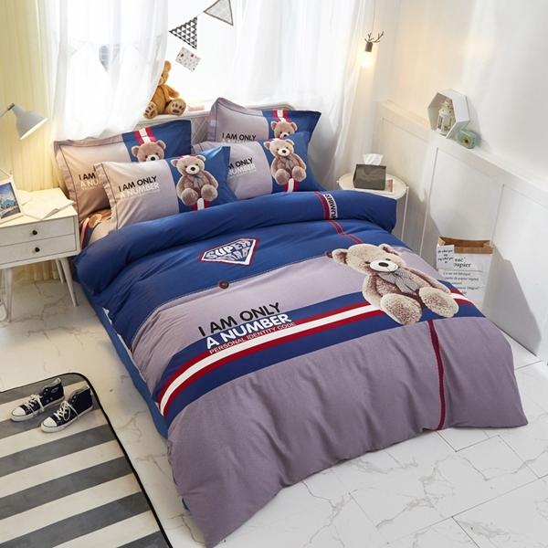 91家纺网 家纺一手货源 找家纺 雲归梦 2022新款全棉大版四件套 卡通花型 可爱熊