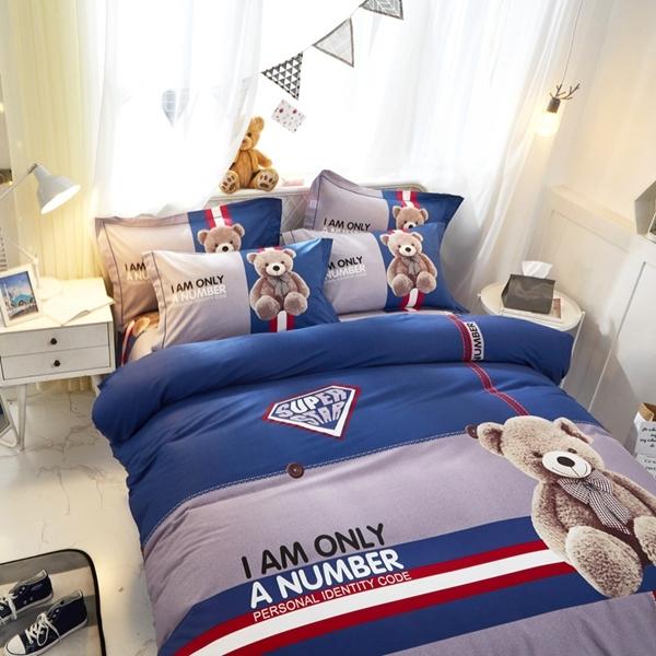 91家纺网 家纺一手货源 找家纺 雲归梦 2022新款全棉大版四件套 卡通花型 可爱熊