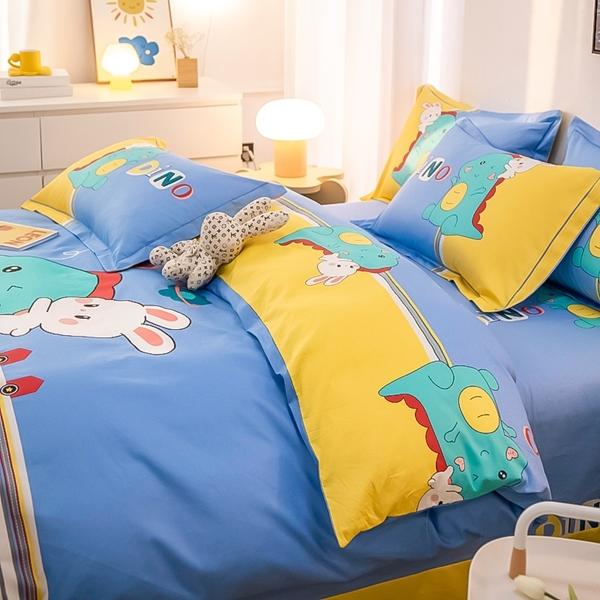 91家纺网 家纺一手货源 找家纺 雲归梦 2022新款全棉大版四件套 卡通花型 梦龙