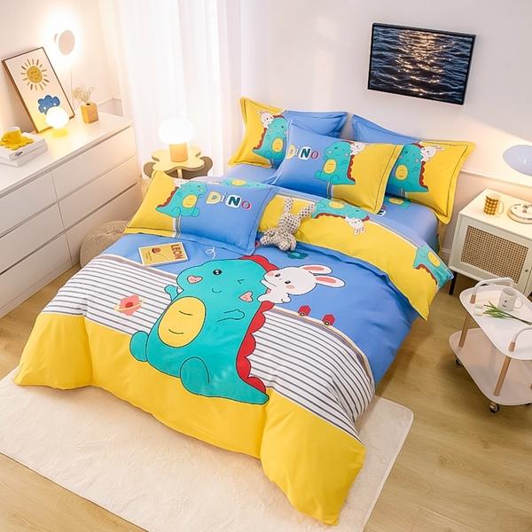 91家纺网 家纺一手货源 找家纺 雲归梦 2022新款全棉大版四件套 卡通花型 梦龙