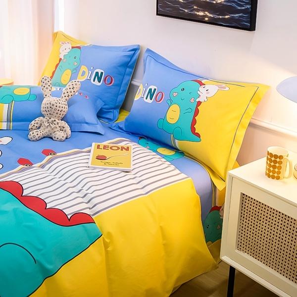 91家纺网 家纺一手货源 找家纺 雲归梦 2022新款全棉大版四件套 卡通花型 梦龙