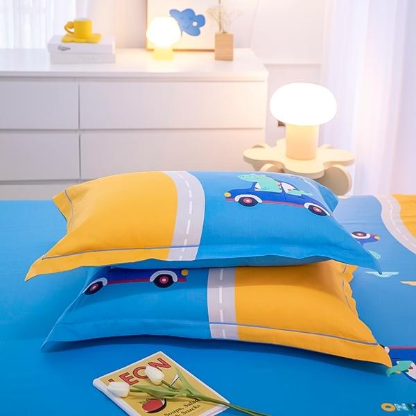 91家纺网 家纺一手货源 找家纺 雲归梦 2022新款全棉大版四件套 卡通花型 牧恩游记-蓝