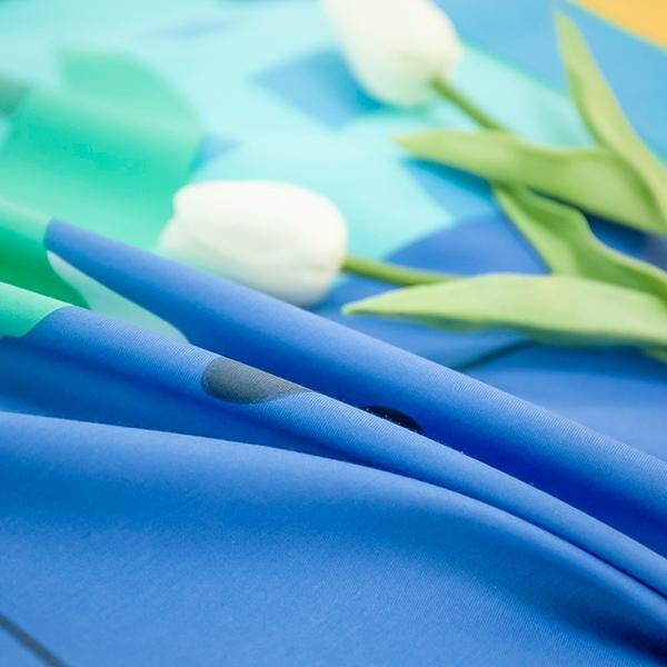 91家纺网 家纺一手货源 找家纺 雲归梦 2022新款全棉大版四件套 卡通花型 牧恩游记-蓝