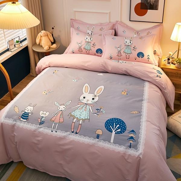 91家纺网 家纺一手货源 找家纺 雲归梦 2022新款全棉大版四件套 卡通花型 安妮日记