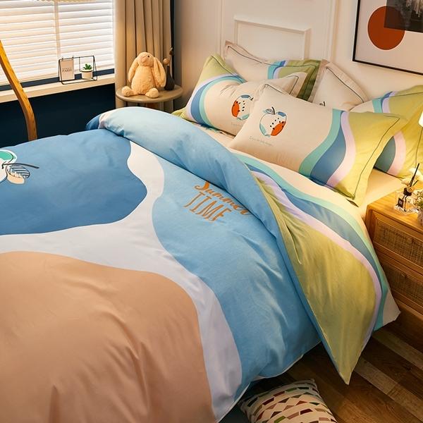 91家纺网 家纺一手货源 找家纺 雲归梦 2022新款全棉大版四件套 卡通花型 潮流派