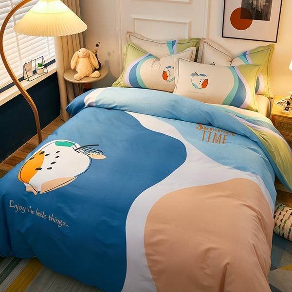 91家纺网 家纺一手货源 找家纺 雲归梦 2022新款全棉大版四件套 卡通花型 潮流派