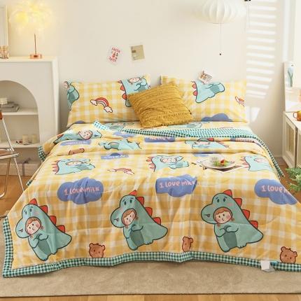 91家纺网 家纺一手货源 找家纺 总莱宁被业2023新款13070纯棉夏凉被全棉夏被四件套