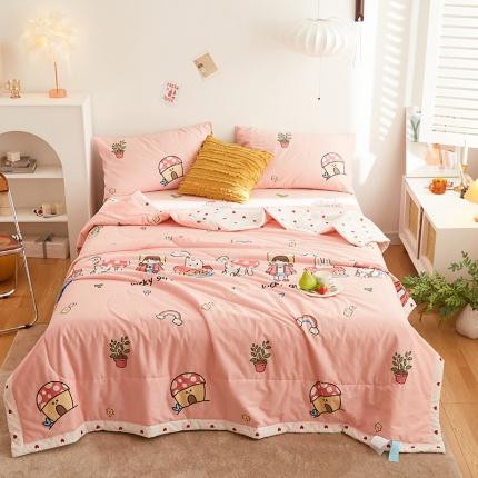 91家纺网 家纺一手货源 找家纺 总莱宁被业2023新款13070纯棉夏凉被全棉夏被四件套