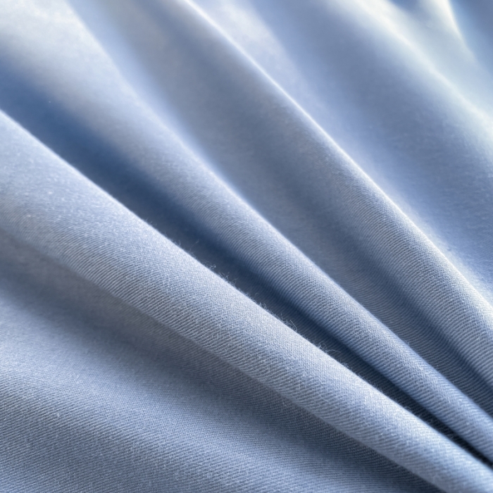 91家纺网 家纺一手货源 找家纺 秀色2025小清新40支水洗全棉纯色双拼四件套ins风单被套 牛仔蓝