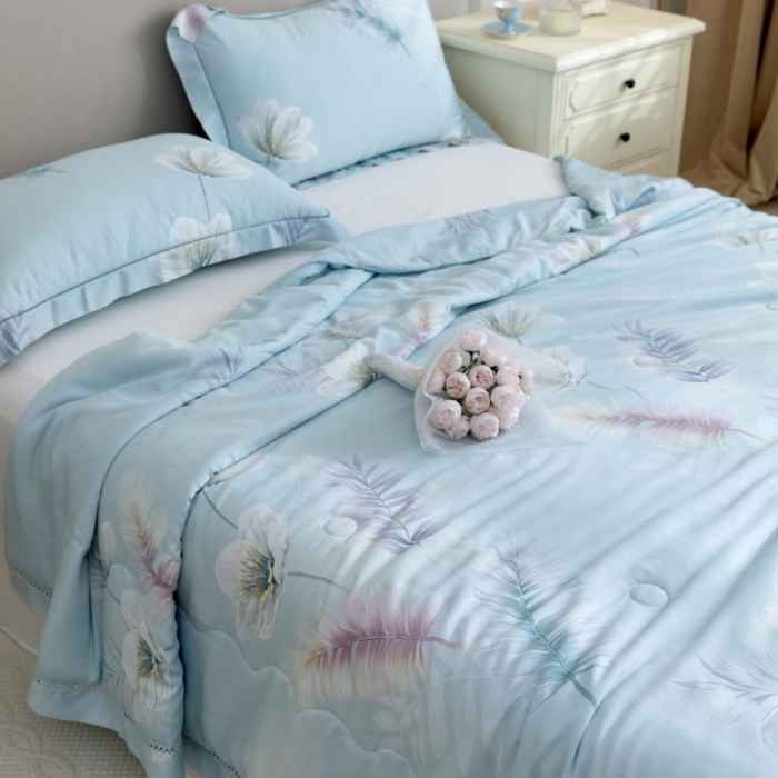 91家纺网 家纺一手货源 找家纺 棉生活家纺 2022新款莫代尔天丝夏被彩羽