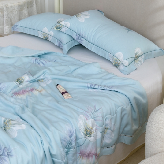 91家纺网 家纺一手货源 找家纺 棉生活家纺 2022新款莫代尔天丝夏被彩羽