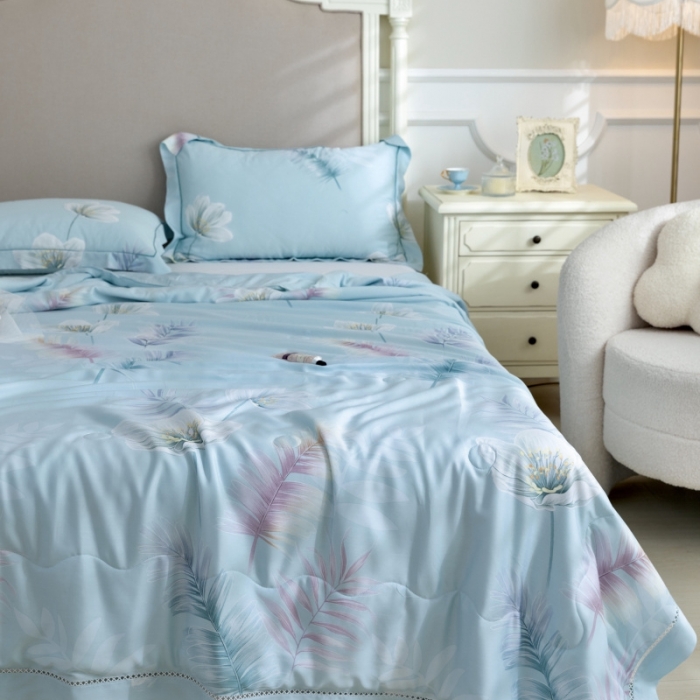 91家纺网 家纺一手货源 找家纺 棉生活家纺 2022新款莫代尔天丝夏被彩羽