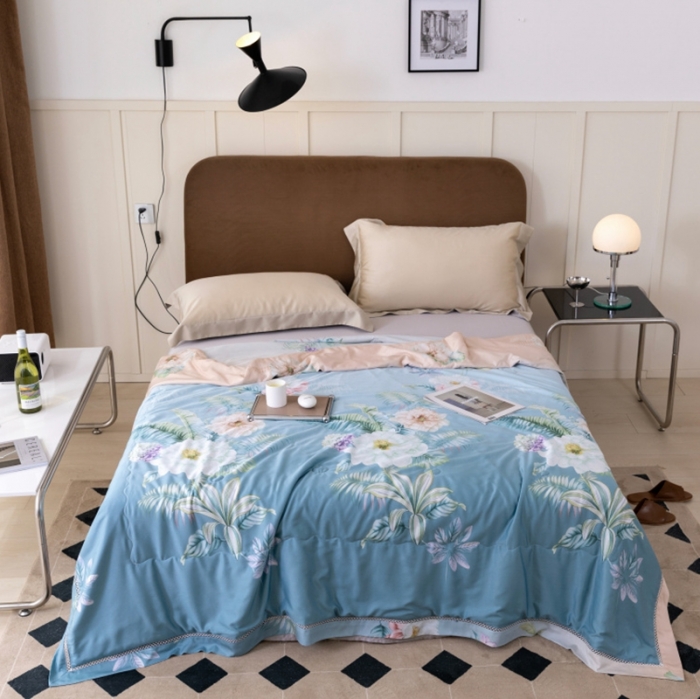 91家纺网 家纺一手货源 找家纺 棉生活家纺 2022新款莫代尔天丝夏被洛蒂亚