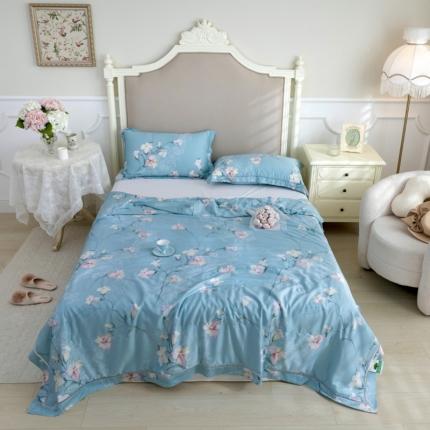 91家纺网 家纺一手货源 找家纺 棉生活家纺 2022新款莫代尔天丝夏被洛神蓝