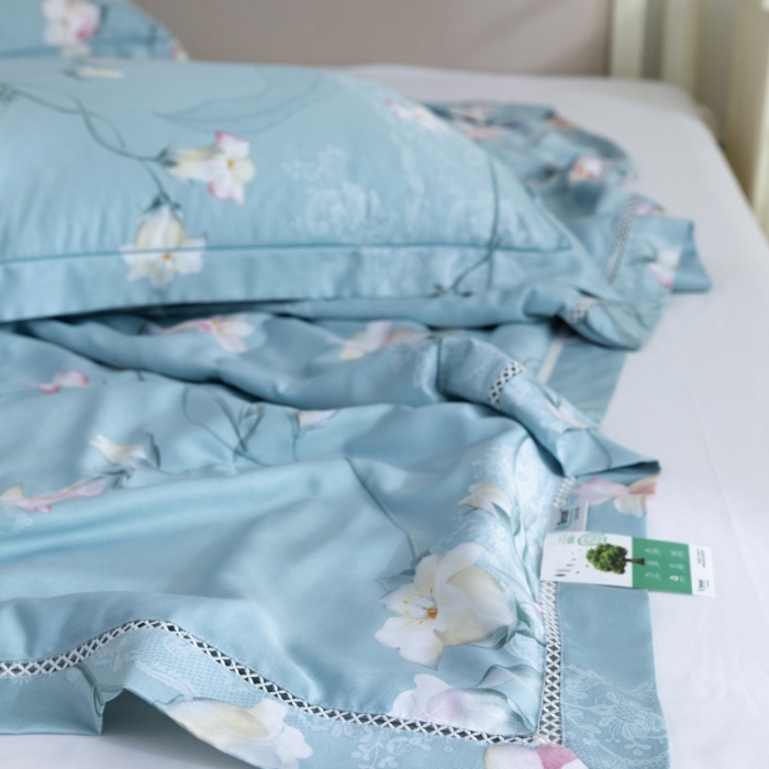 91家纺网 家纺一手货源 找家纺 棉生活家纺 2022新款莫代尔天丝夏被洛神蓝