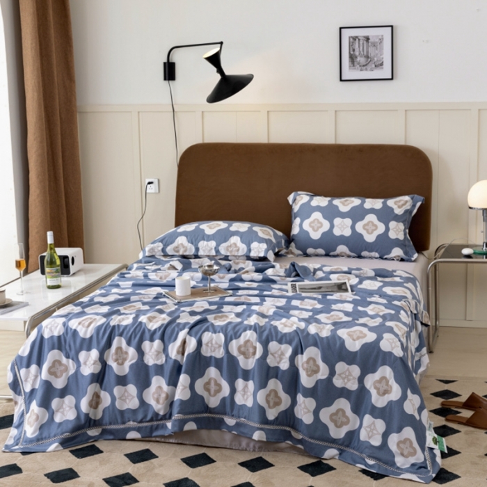 91家纺网 家纺一手货源 找家纺 棉生活家纺 2022新款莫代尔天丝夏被莫尔蓝