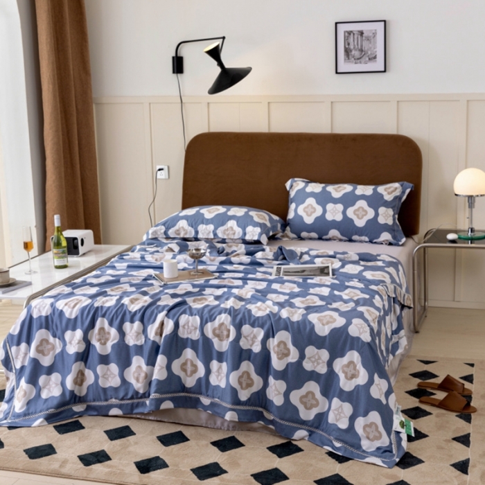 91家纺网 家纺一手货源 找家纺 棉生活家纺 2022新款莫代尔天丝夏被莫尔蓝