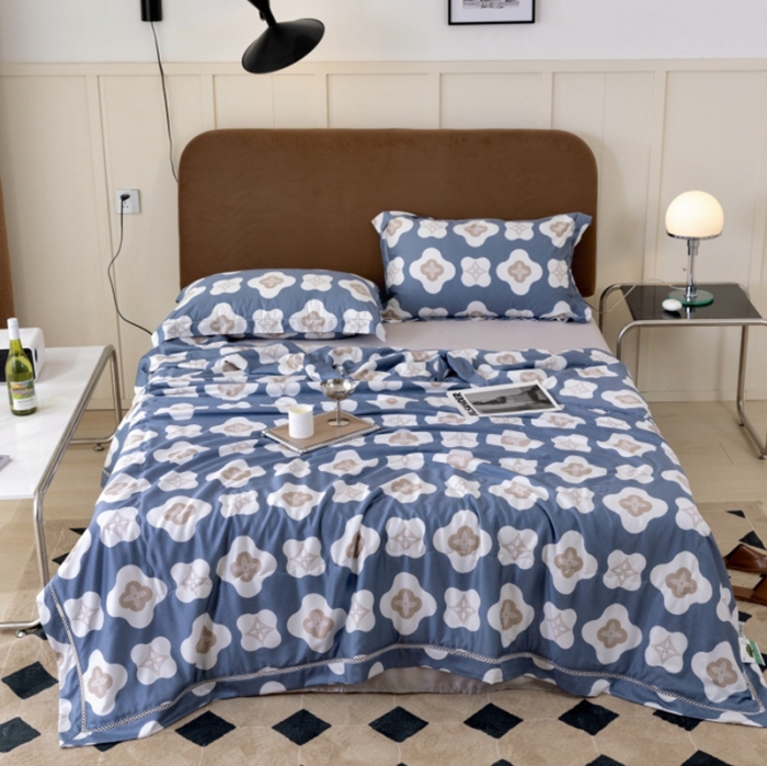 91家纺网 家纺一手货源 找家纺 棉生活家纺 2022新款莫代尔天丝夏被莫尔蓝