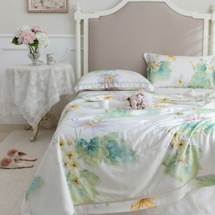 91家纺网 家纺一手货源 找家纺 棉生活家纺 2022新款莫代尔天丝夏被倾城米