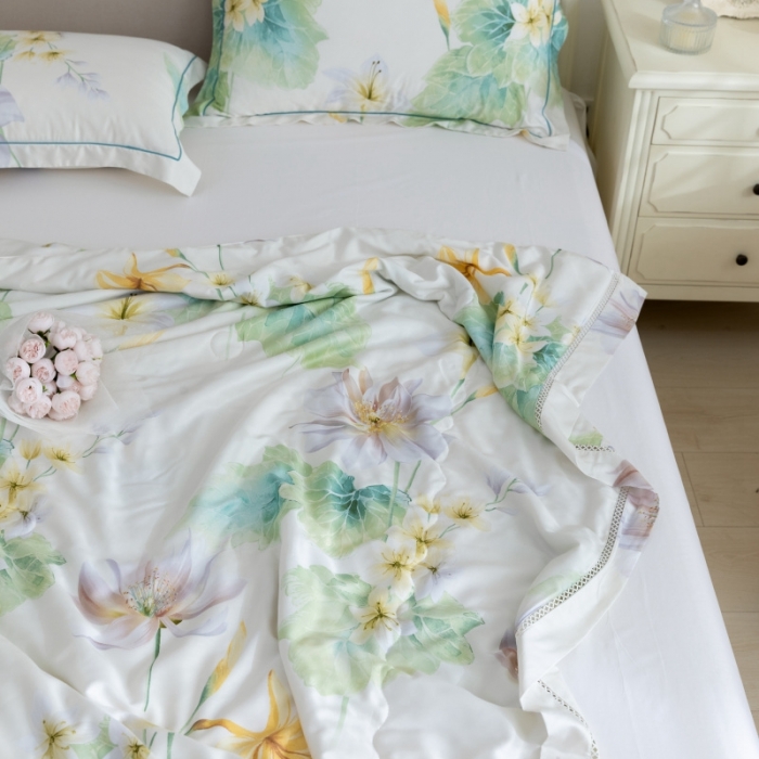 91家纺网 家纺一手货源 找家纺 棉生活家纺 2022新款莫代尔天丝夏被倾城米