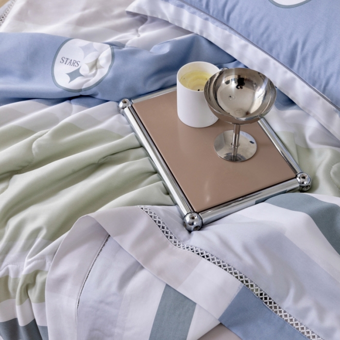 91家纺网 家纺一手货源 找家纺 棉生活家纺 2022新款莫代尔天丝夏被星痕绿